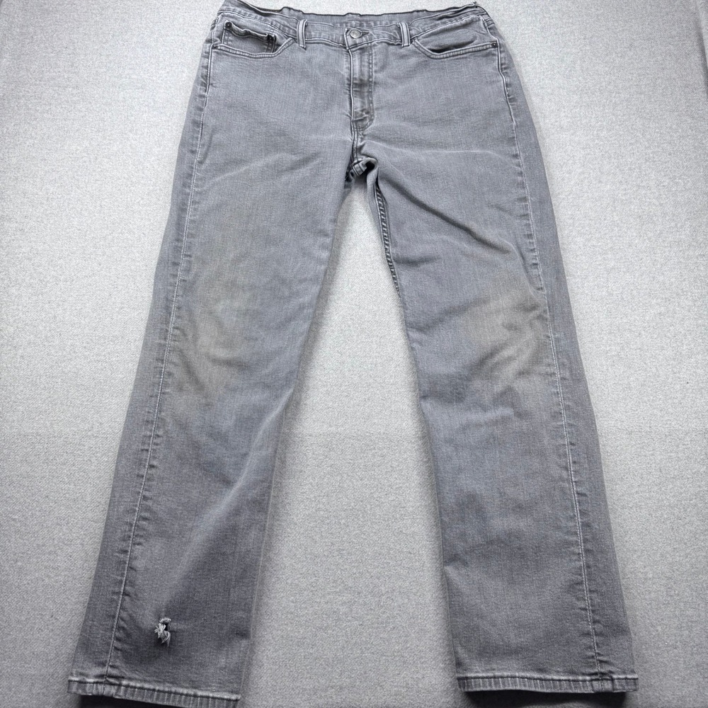 Levi's 514 Jeans Mens 36x31 (Tagged 38x32) Gray Faded Straight Fit Denim *FLAW